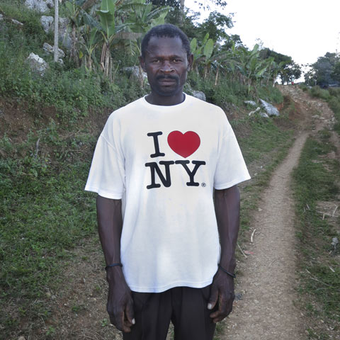 Portraits of Haitians Wearing Ironic T-shirts Cast-off by Americans