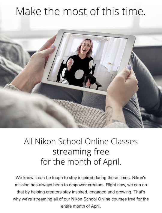 COVID-19 cabin fever: all Nikon School online classes are now free – Nikon Rumors