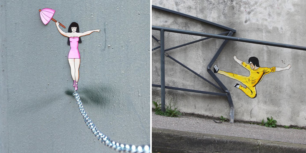 24 More Clever And Playful Street Art Ideas By OakOak | Bored Panda