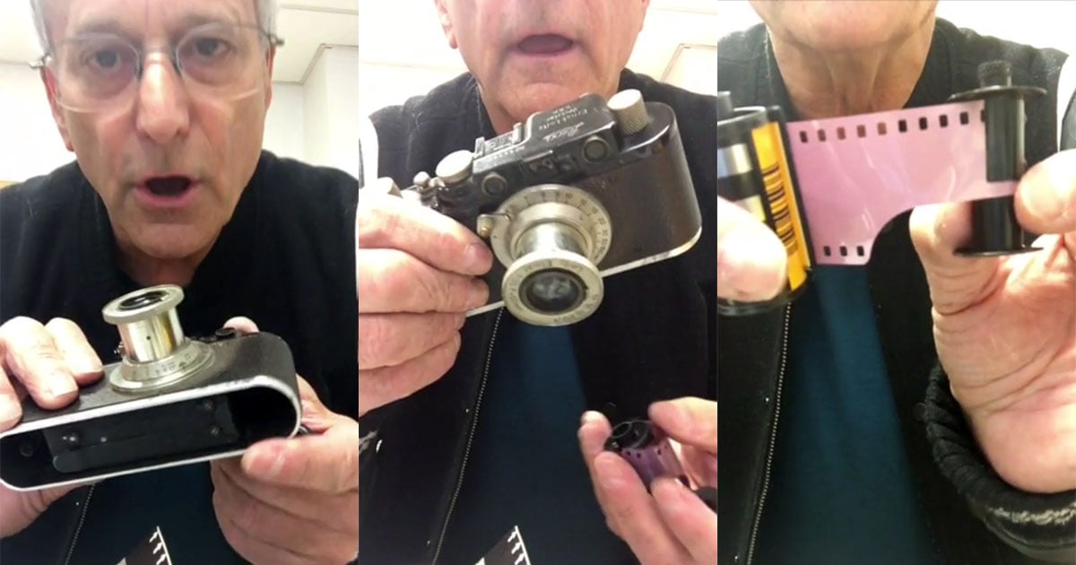 This is the Pain of Loading Film Into an Old Leica II from the 1930s