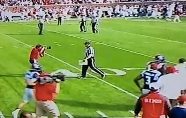 Photographer Rushes Onto the Field and Gets in Ref’s Face During College Football Game