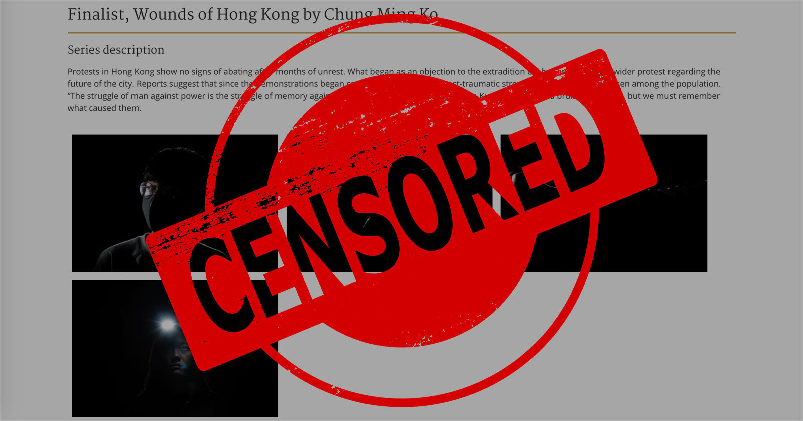 Sony World Photography Awards Accused of Censorship After Pulling Hong Kong Protest Photos